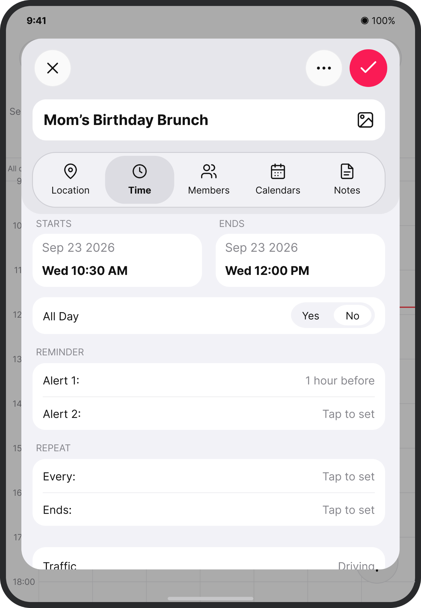 Mom’s Birthday Brunch in a taller editing sheet on the open portrait display